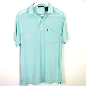 5/30 Simply Southern Men's Short Sleeve Mint Russell Stripe Golf Polo Shirt